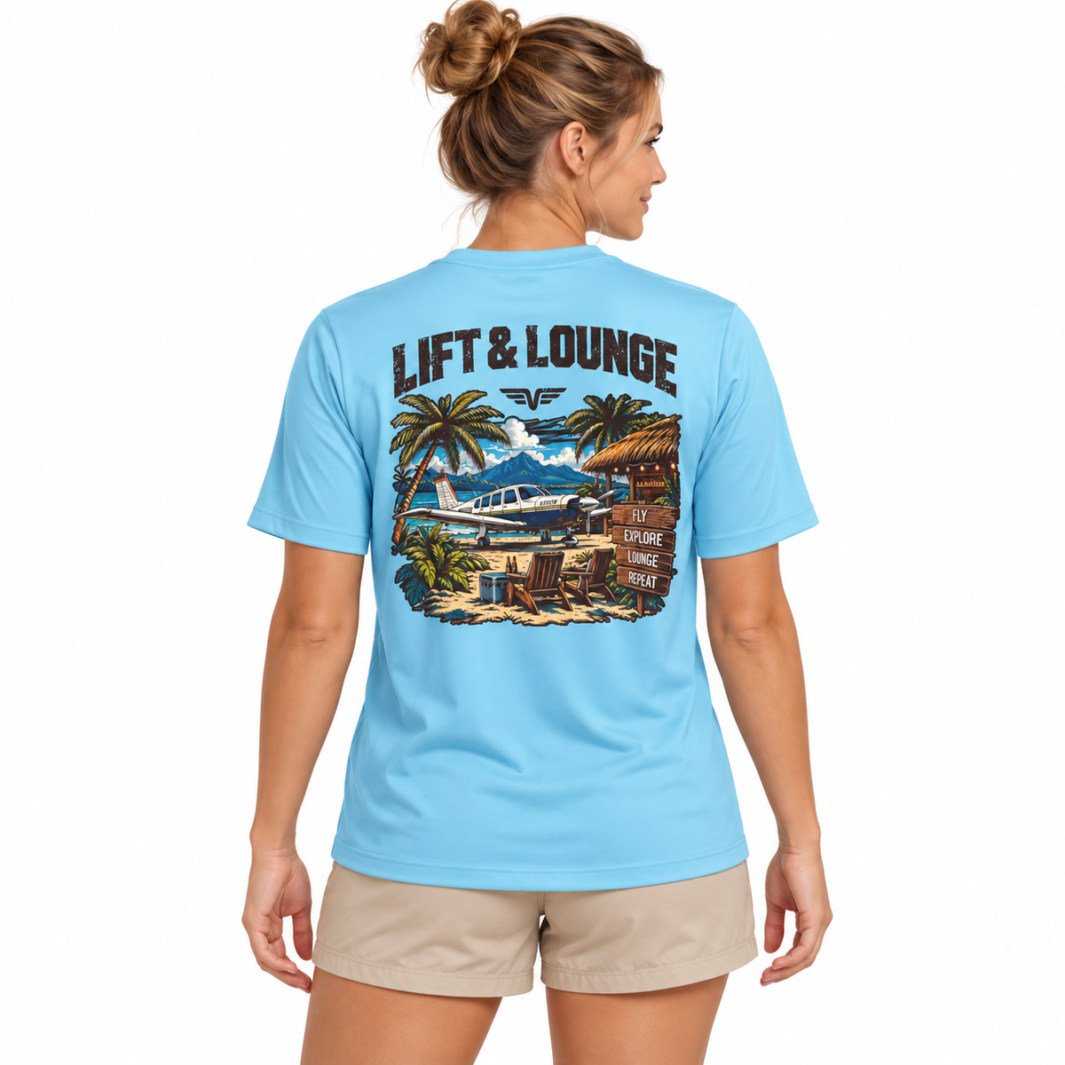 Planes & Palms | Aviation Performance Graphic Tee