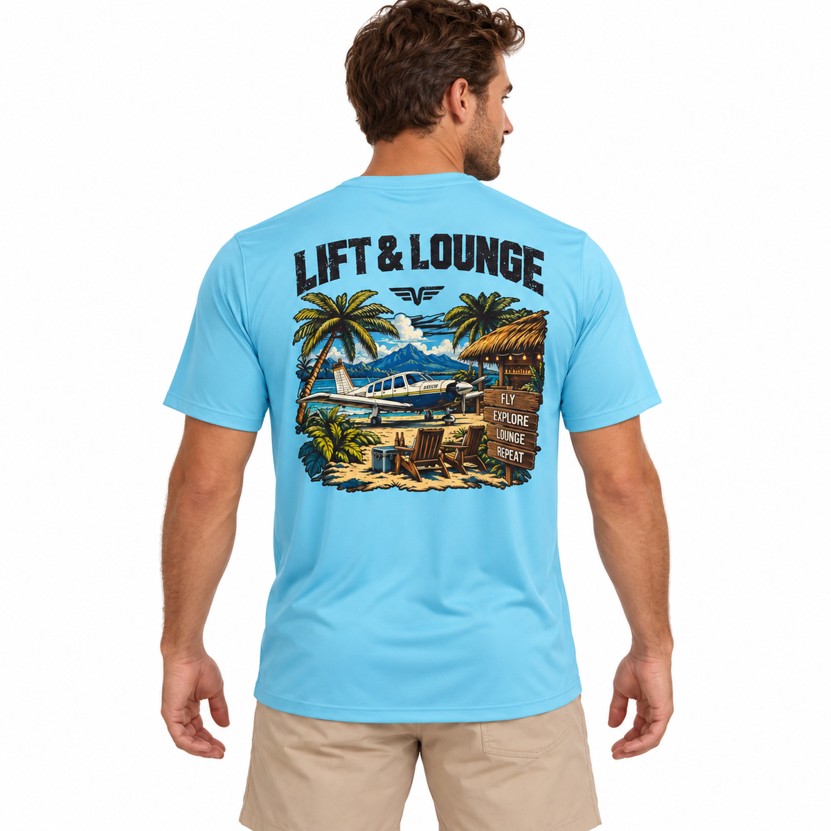 Planes & Palms | Aviation Performance Graphic Tee